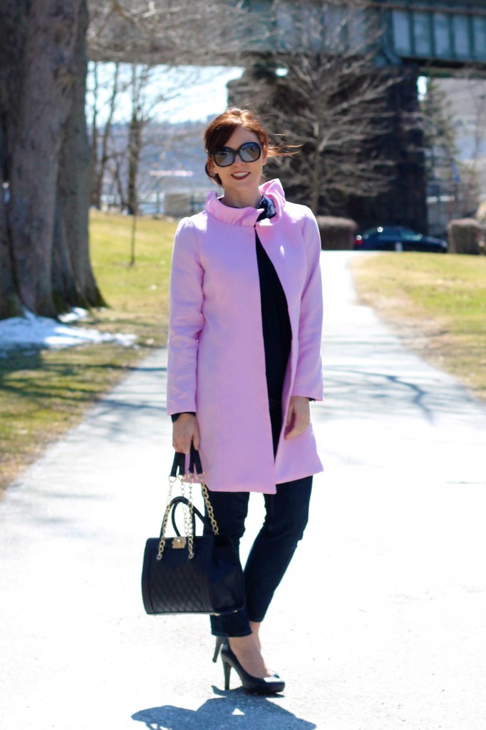 pink linen coat