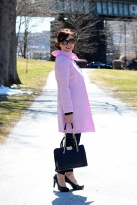 pink linen coat