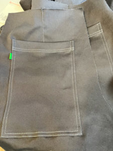 grey baggy pants patch pocket