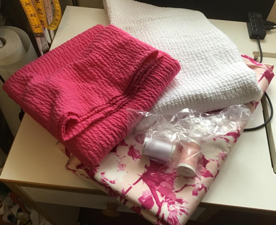 my order arrived, fabric and thread