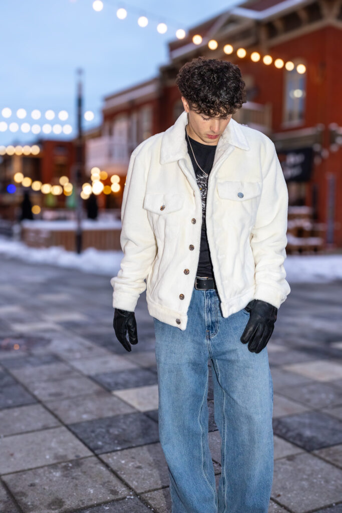 white faux fur mink trucker jacket